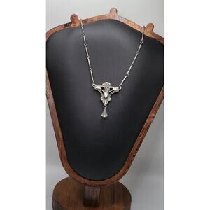 Victoria Townsend Art Deco Revival Pendant Necklace 16 In